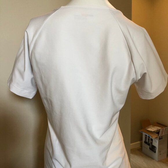 Mexx Sport Drynamic Activewear Short Sleeve V Neck Athletic Top Cream Sz M - Picture 3 of 4